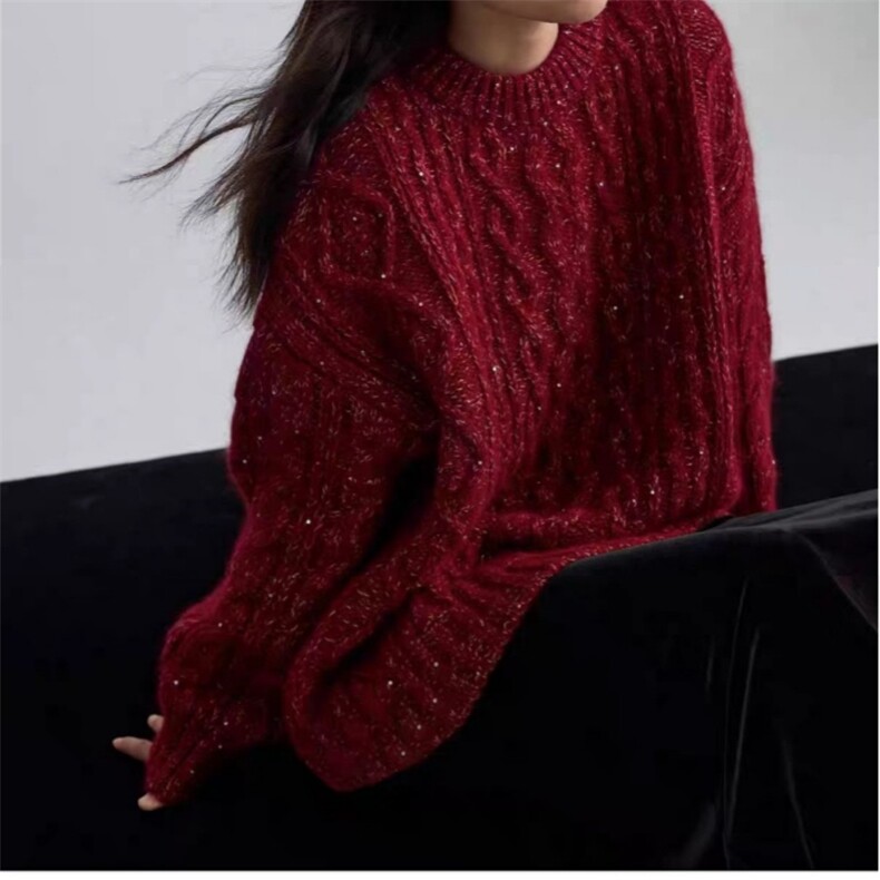 2025年秋季时尚百搭通勤就简约休闲套衫，女装针织衫/毛衣，胜智羊绒