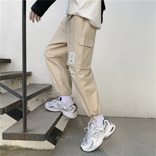 男士宽松休闲长裤运动工装裤潮牌韩版潮流百搭束脚裤子H61-p35，男装工装外套，星座1008-2