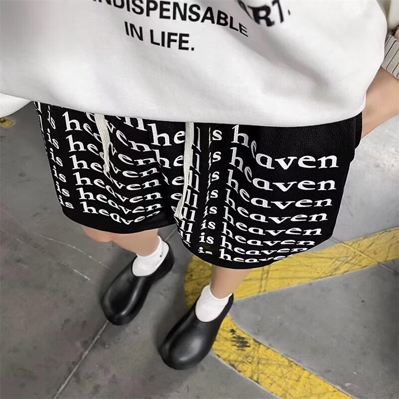 男新款青少年时尚休闲网眼印花短裤GDK32P25,男装牛仔裤,星座1116-2
