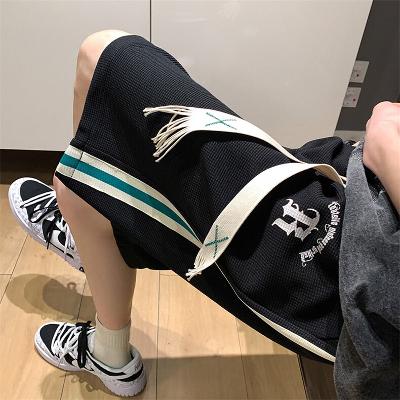 2025夏季新款华夫格沙滩五分裤男女休闲中裤宽松短裤衩K1070-P26,男装牛仔裤,星座207