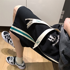 2025夏季新款华夫格沙滩五分裤男女休闲中裤宽松短裤衩K1070-P26，男装牛仔裤，星座207