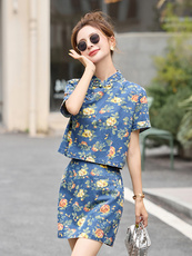 现货牛仔套装女2025夏季新款高级感穿搭套装裤，女装套装/套裙，韩宇舍