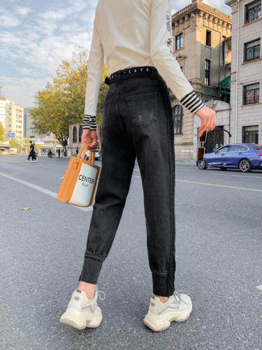 拼接毛线工装裤，女装，雪儿诱惑