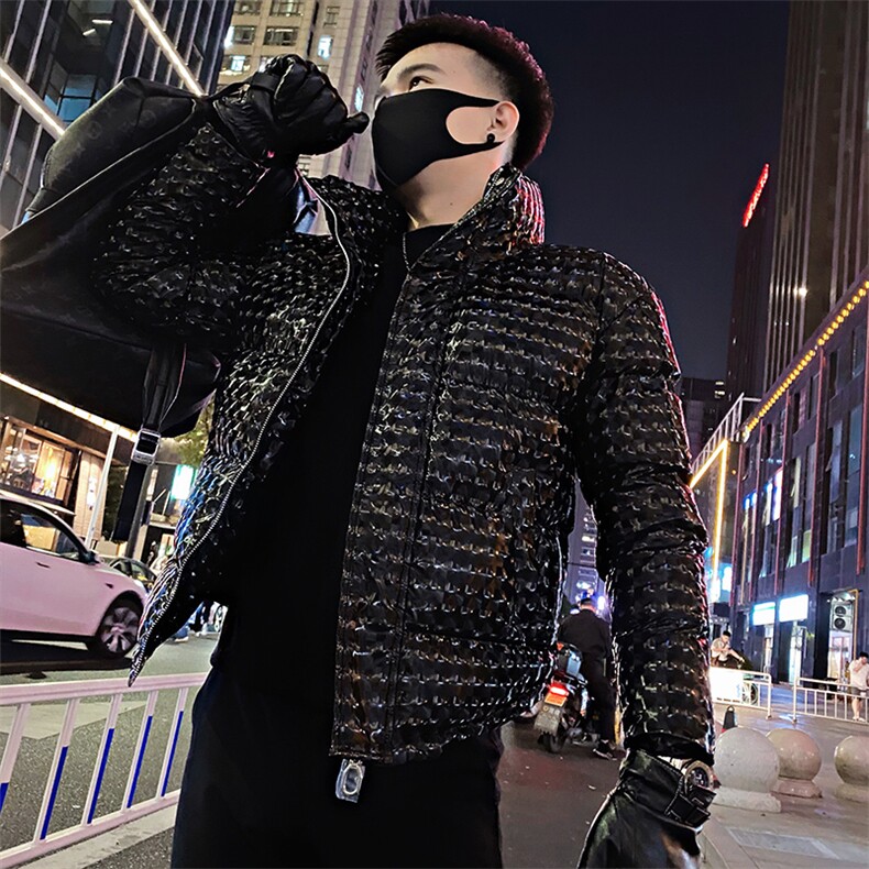 GU8/P138控178冬季社会小伙亮面潮牌保暖潮流棉袄帅棉衣男黑首2,男装棉衣,星座305B
