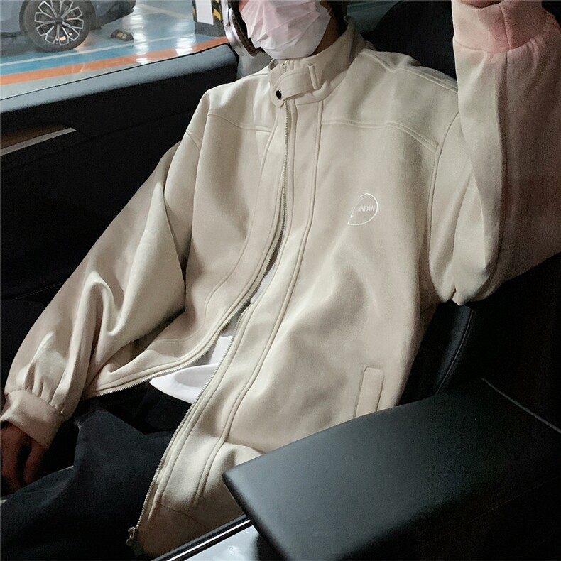 2025秋潮流大码复古麂皮绒百搭美式夹克外套JK8669/特P58杏色2,男装夹克,电商A094