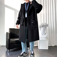 现货秋装轻熟风衣男长款过膝大衣男中长款F658-P95-控128，男装风衣，星座401