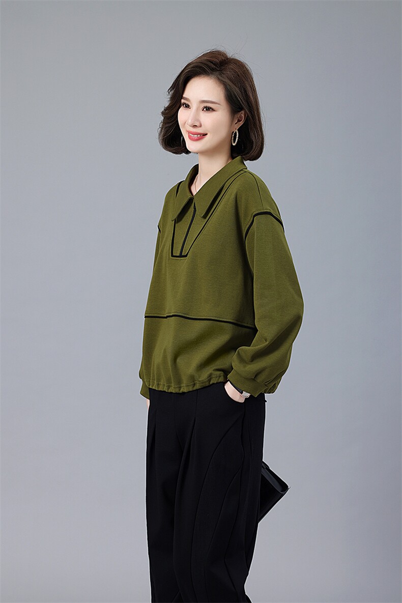 现货新款春季时尚小众设计小翻领百搭休闲套装两件套,女装套装/套裙,深水步