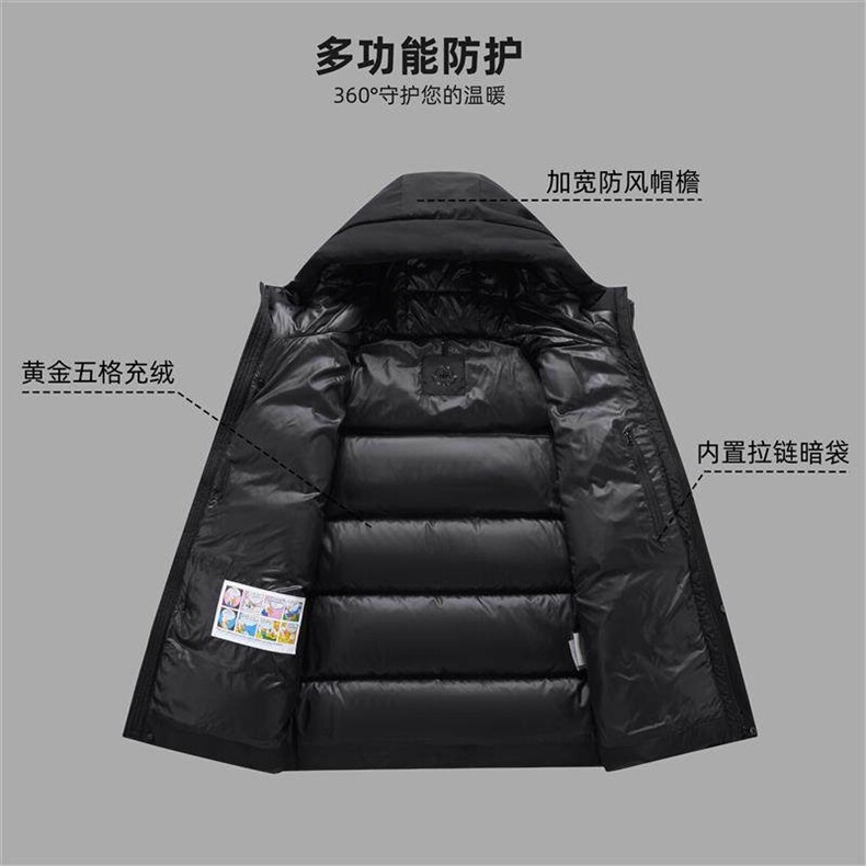 冬装新标短款连帽白鸭绒羽绒服简约情侣男女加厚外套DB259-P180,男装羽绒服,星座1210A