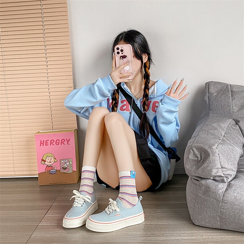 帆布鞋女2024新款学生韩版ins百搭厚底板鞋春秋休闲鞋,女鞋帆布鞋,电商A223