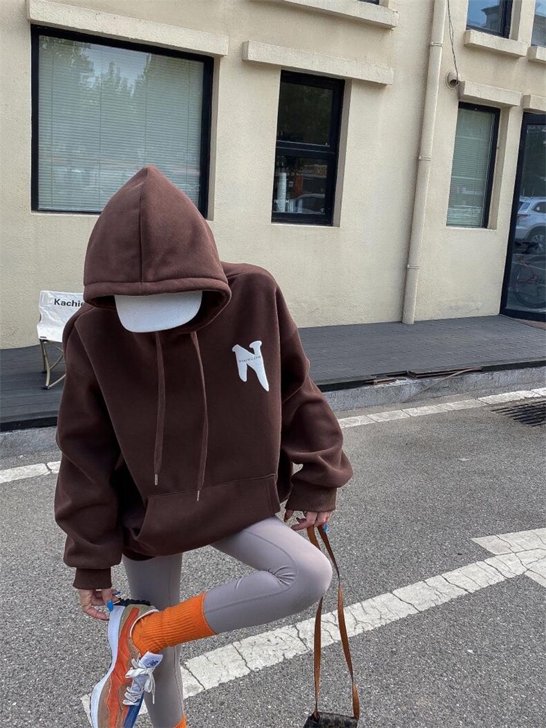 时尚休闲加绒卫衣，女装卫衣/绒衫，泽妤