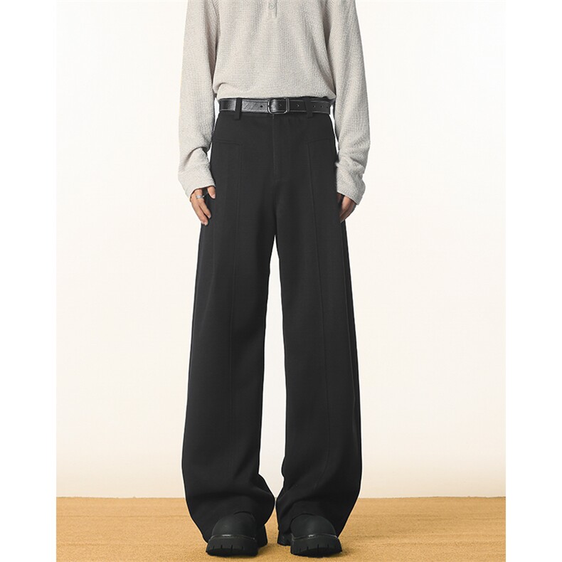 秋季420g重磅星空呢毛呢宽松百搭小弯刀阔腿裤男K5939-特P55控98,男装休闲裤,电商A001-1