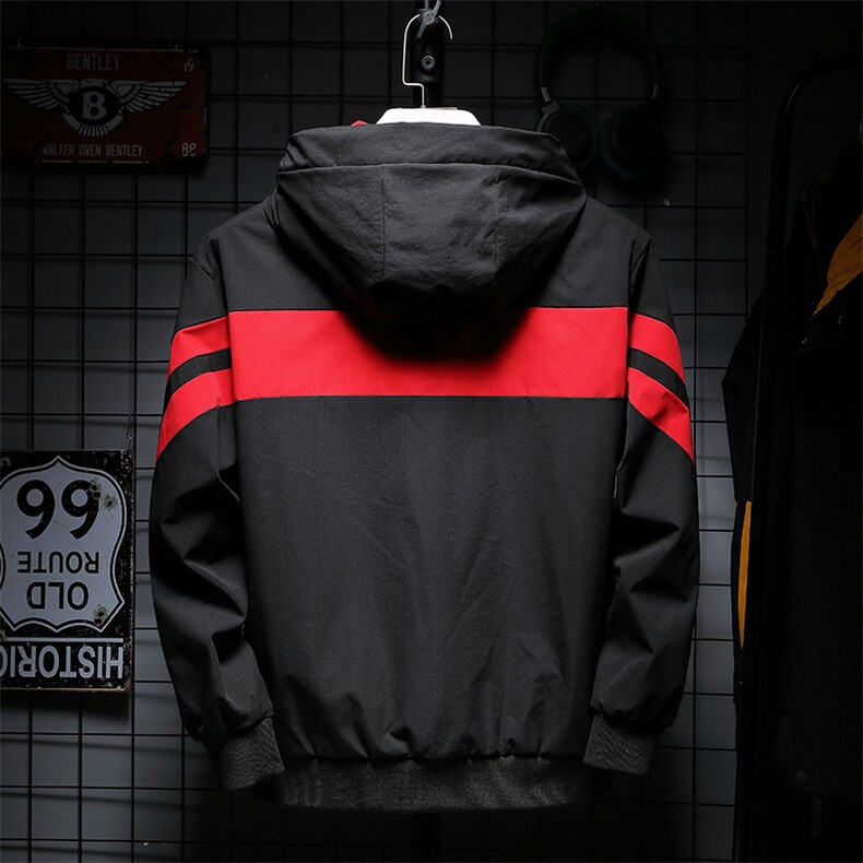 潮流休闲夹克男士外套春秋季宽松免烫青年时尚百搭连帽上衣服男,男装夹克,电商B212（原钱塘6029）