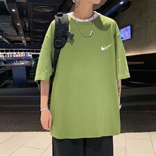 2024夏季新款宽松大码港风简约破碎小钩运动短袖纯棉T恤T1903-P22，男装T恤，星座508（原C305）