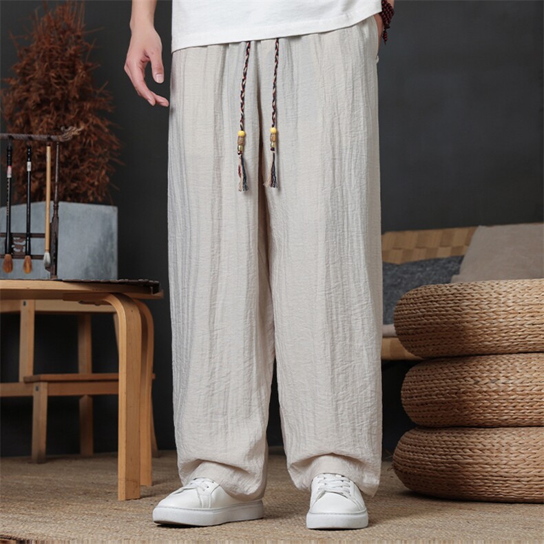 2026原创新款风男装宽松棉麻直筒裤亚麻休闲裤K178-P60主推，男装休闲裤，电商B277(原6028)