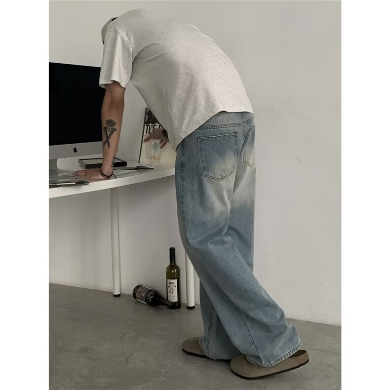 现货！！！蓝色水洗牛仔裤休息裤子RM2042-P55，男装牛仔裤，星座1005-6