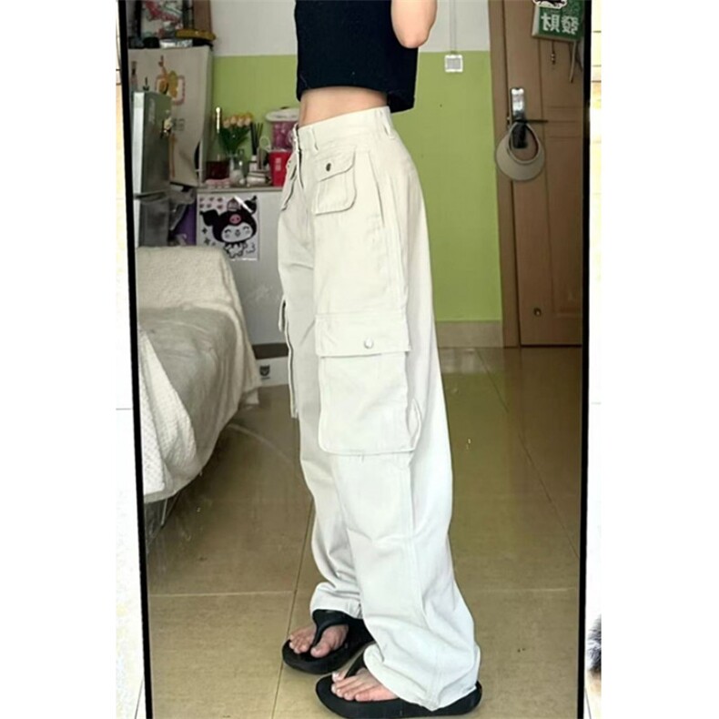 工装裤女秋季新款美式小众设计感高腰宽松阔腿裤休闲K701,男装工装外套,星座1116A（原606A-3）