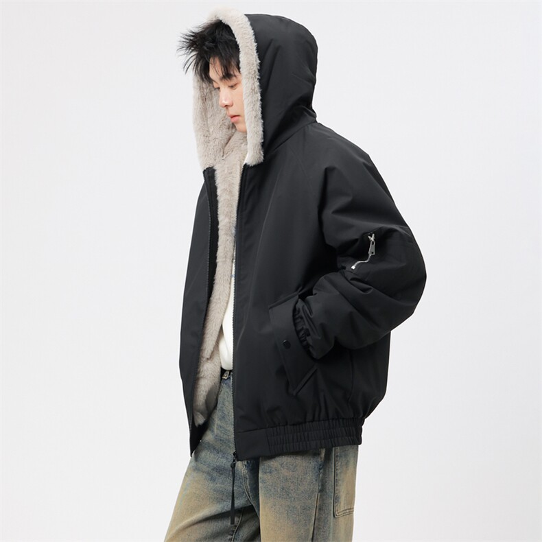 自家图有视频 加绒毛领棉衣冬季新款座山雕连帽派克棉服M2555p88图片