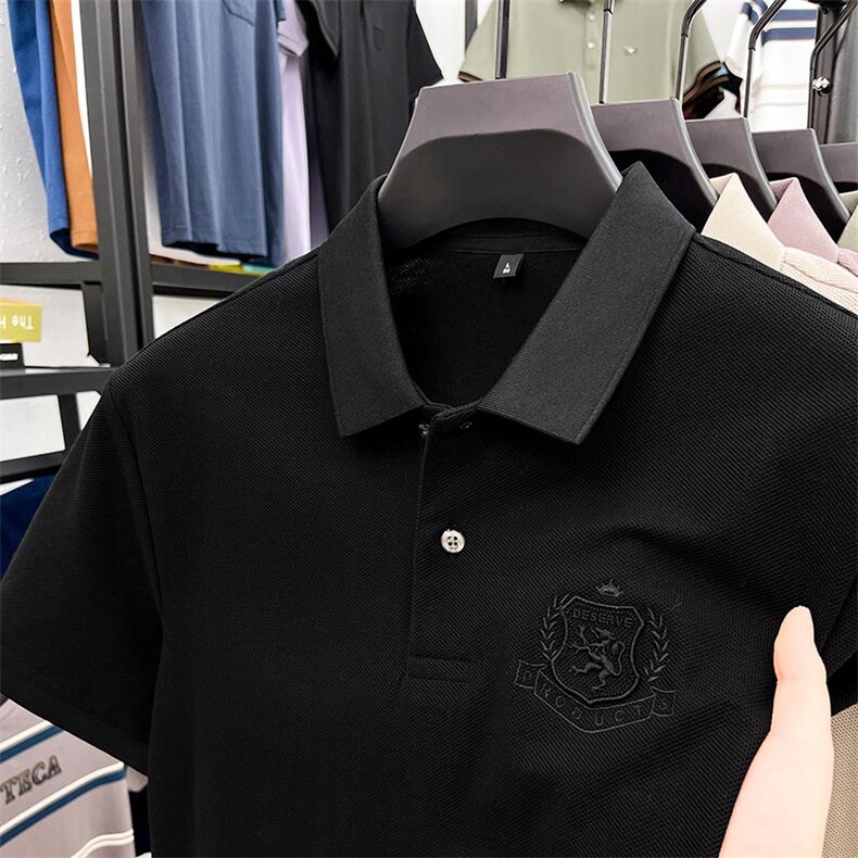 Polo衫男短袖纯棉夏季翻领休闲透气吸汗运动时尚刺绣半袖T恤男潮,男装T恤,电商B212（原钱塘6029）
