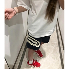 鲨鱼嘴贴布短裤美式高街五分裤男女2026夏季度假穿搭新款运动裤子，男装牛仔裤，星座601-1