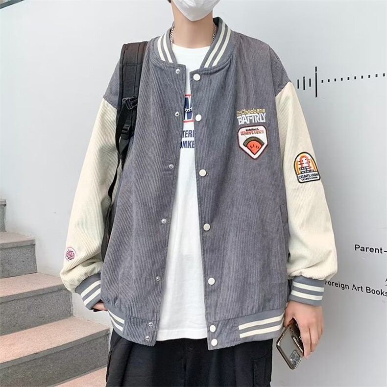 秋季灯芯绒棒球服男刺绣i夹克GY01P55,男装夹克,星座1116-2