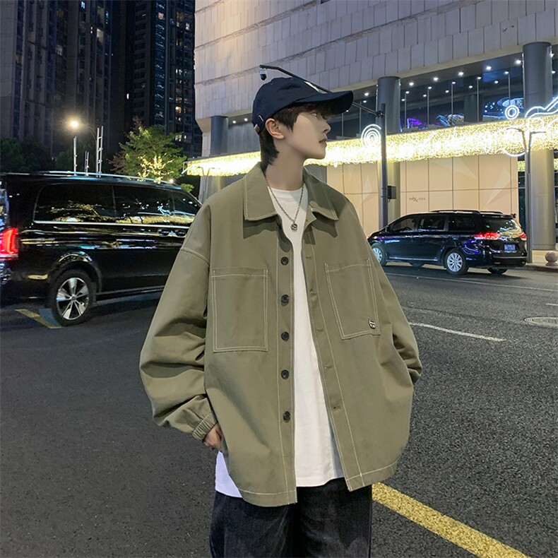 XZ213-JK21-P75控88港风大码日系cityboy高级感翻领工装衬衫夹克,男装夹克,星座213
