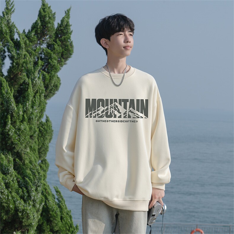 抖音品质秋季新款美式潮流仿棉圆领卫衣wycm4037-特批28控49,男装卫衣,星座605(原A050)