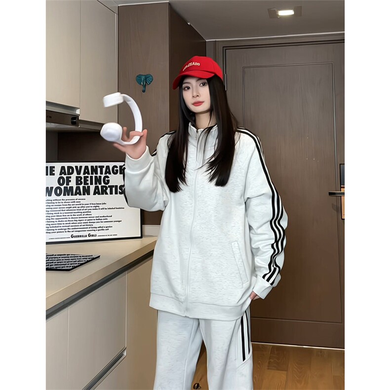 WY5019/P65春装新款高品质不起球织带设计开衫卫衣男潮宽松外套,男装卫衣,电商A141