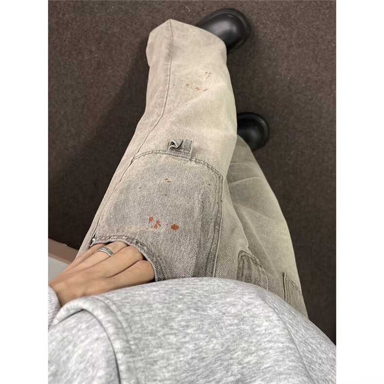 水洗泼墨牛仔裤男春秋款美式复古B0052P52,男装牛仔裤,星座1116-2