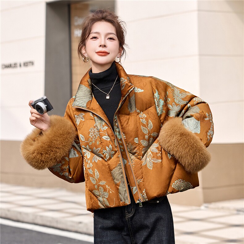 现货，现货人丝2025年冬季羽绒真狐狸毛短款加厚羽绒服,女装羽绒服,艾仟回(原伊仟回)