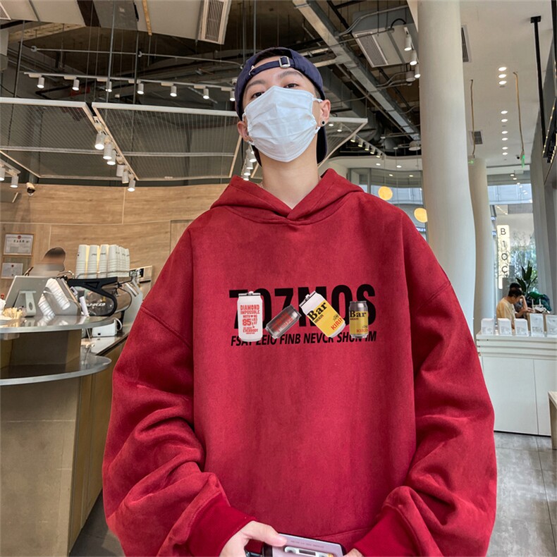 23/秋季360G麂皮绒印花宽松休闲连帽卫衣JWY3269P50控69,男装卫衣,电商B370
