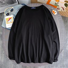 21早春新款纯色长袖T恤男女士打底衫圆领纯棉A158-T88889-P21图片