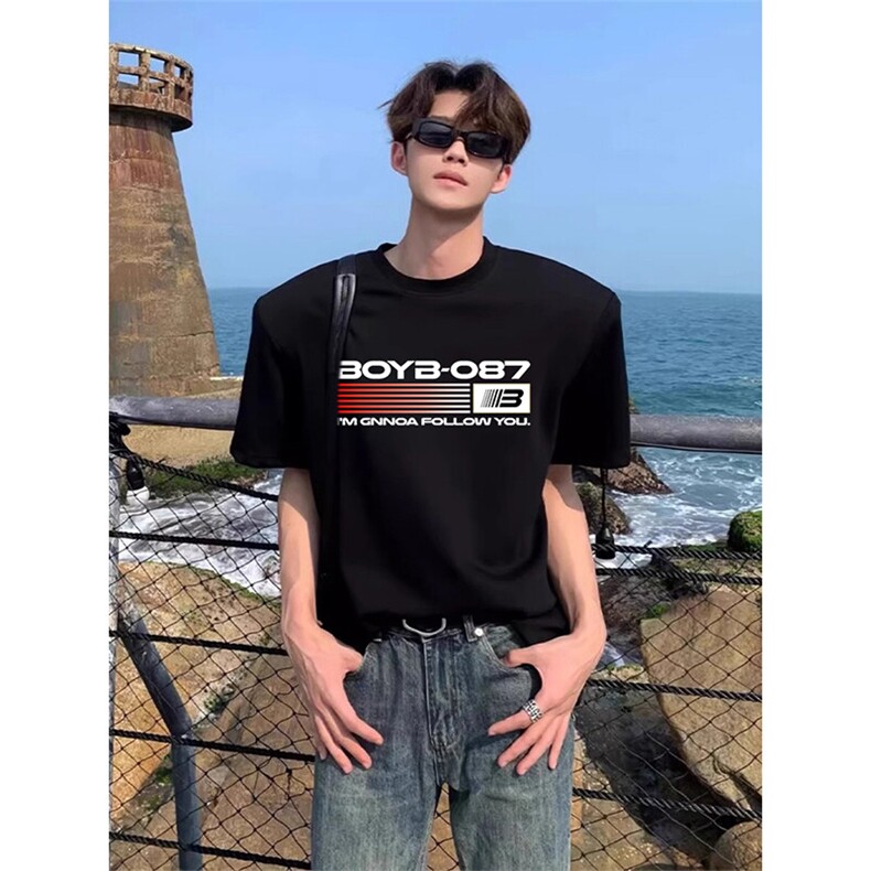 可设48小时发货支持抖音得物来样二开230克重磅美式短袖t恤MT379，男装T恤，电商A486