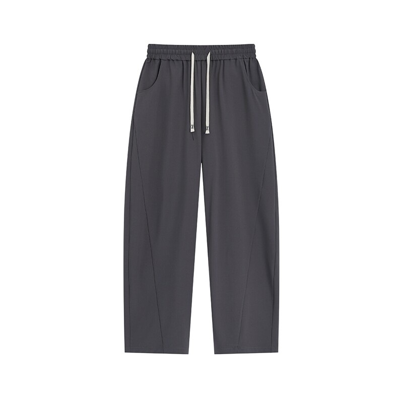 冰丝纯色简约弯刀休闲裤 K106平铺92%聚酯纤维8%氨纶(S-2XL)TP24图片