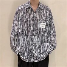 长袖衬衫男港风日系外套C735P35图片