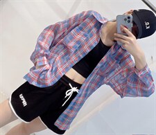 （现货）夏季新款格子压皱防晒衣,其它,格瑞琪