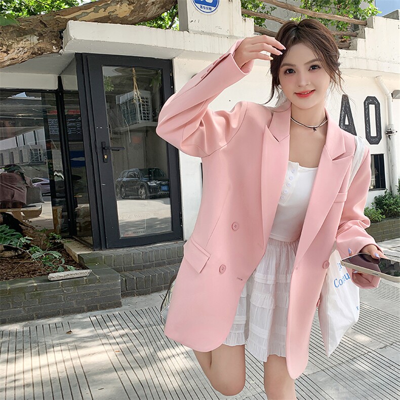 温柔风粉色甜美减龄西服女春季2025新款休闲小个子高级感西装外套,女装短外套,浙宝189