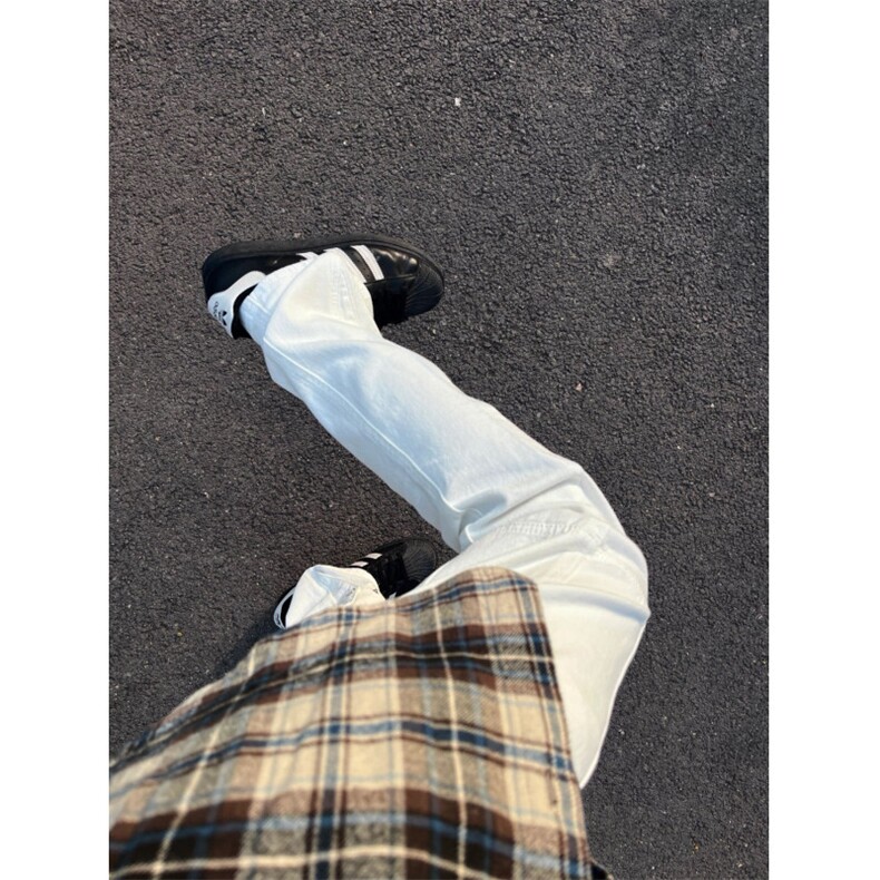 有货cleanfit白色牛仔裤男美式高街vibe裤子直筒微喇裤C112LL-P50,男装牛仔裤,星座1007（原301D）
