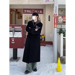 原版高品质~美式cleanfit男士中长款过膝毛呢大衣外套Y983-P125图片