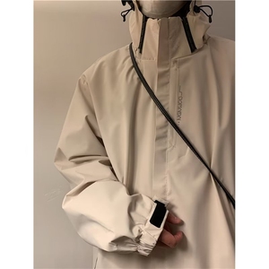 情侣连帽休闲防水风冲锋衣外套男ins潮牌美式高街夹克女JY48-P65图片