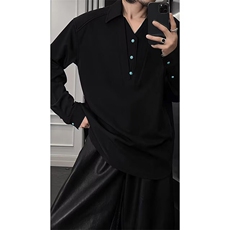 假两件衬衫男弯刀阔腿长裤两件套装TZ281衬衣P68裤子P68(网图参考，男装衬衫，电商B267