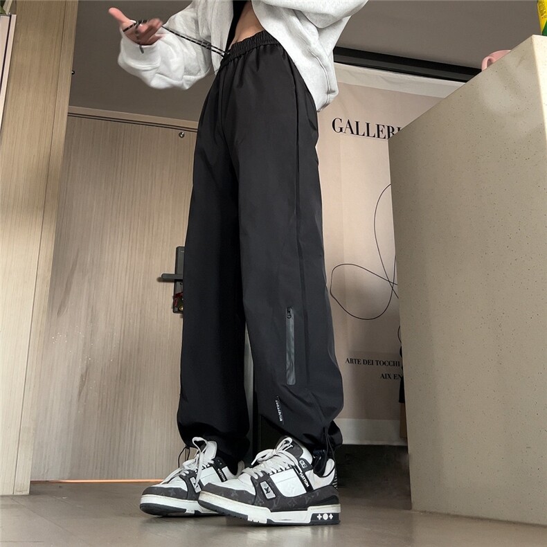 春秋冬男女新款美式高街重磅设计款冲锋裤宽松直筒束脚机能裤子,男装休闲裤,星座506A