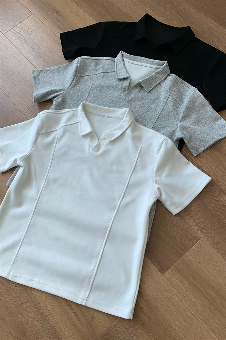 现货-重磅POLO衫夏季短袖翻领半袖上衣cleanfit正肩t恤衫S419特28,男装T恤,电商A233-1