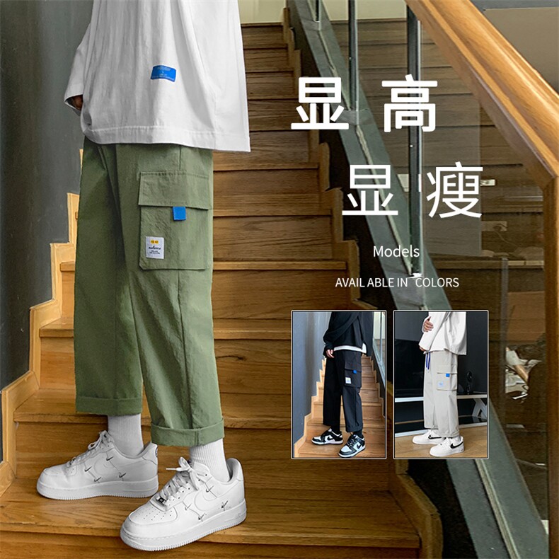 2021九分裤男潮流宽松运动休闲裤直筒工装裤  5106-特批30图片