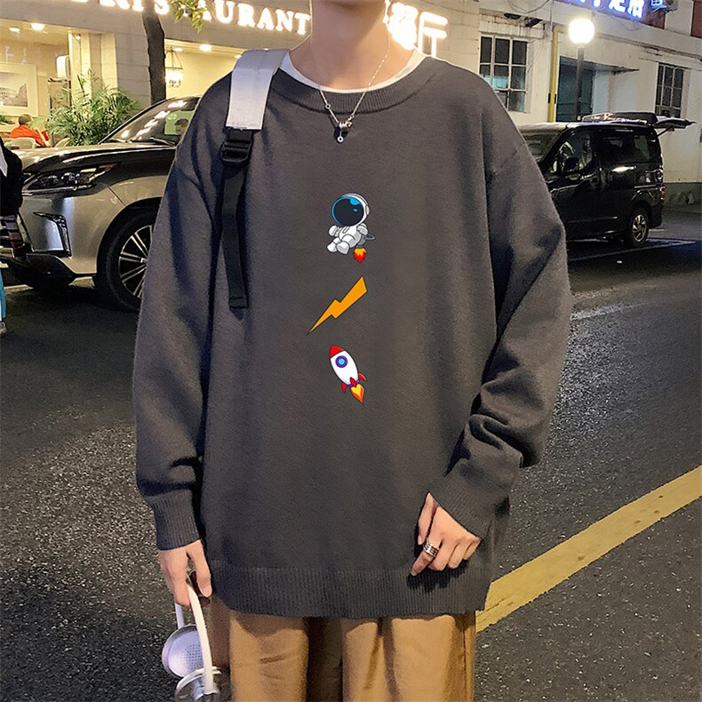 M67165-P45 加绒款-P65圆领毛衣男大码针织衫男毛线衣线衫图片