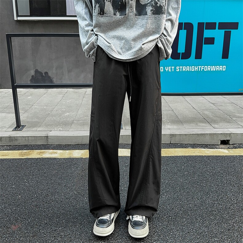 老钱风美式复古运动裤三防冲锋裤直筒休闲裤504-K254-特P25控49，女装休闲裤，星座504