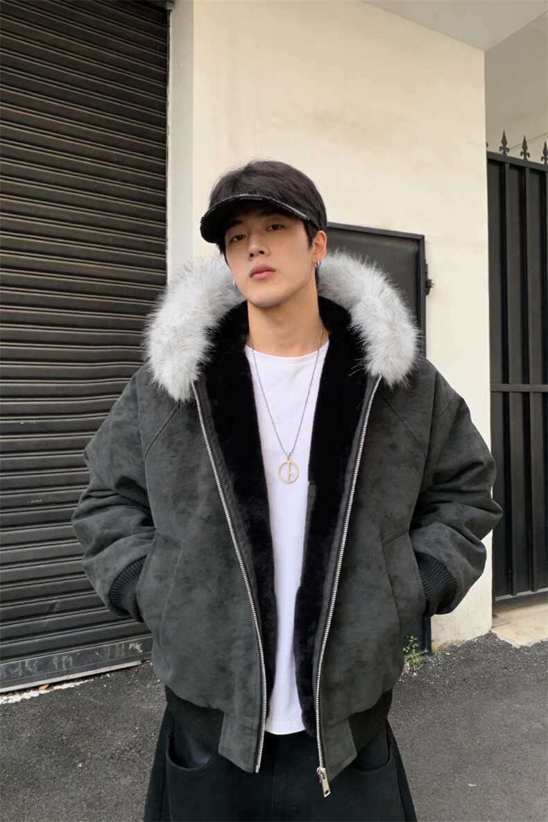 XZ514-2-25106-P70大理石座山雕连帽绒毛刺绣外套冬季棉服夹克,男装夹克,星座514-2(原B239)