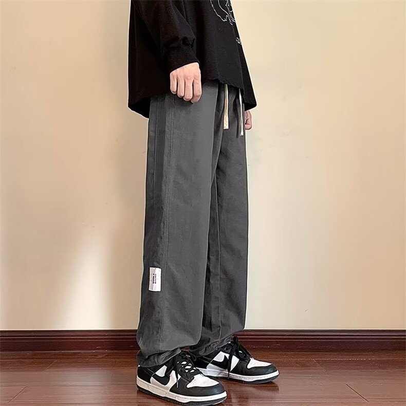 港风宽松抽绳束脚休闲裤春秋季ins潮牌工装裤子男K4827-P40,男装休闲裤,星座512-2