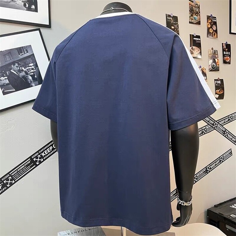 得物300克重磅双纱纯棉宽松撞色打底衫短袖圆领T恤男RH5019-特P35,男装T恤,星座610B-1