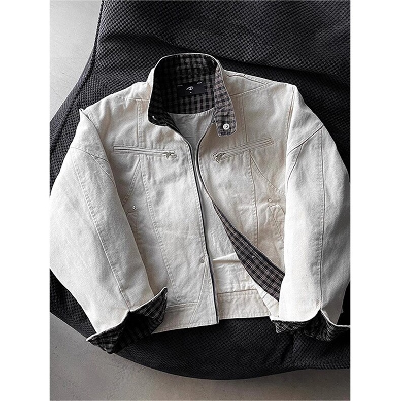 高品质低退货水洗外套男棒球服美式高街工装夹克513AJK2501P77,男装夹克,星座513A