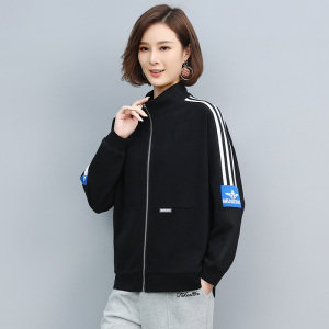 2023春装新款时尚休闲气质圆领个性宽松舒适开衫卫衣外套,女装T恤,丽影随形